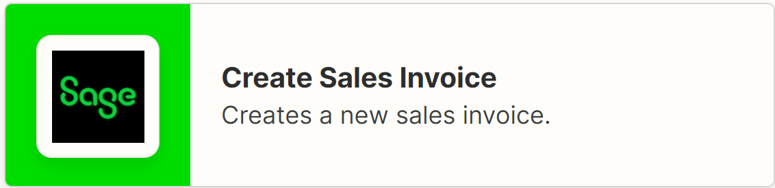Sage Create Sales Invoice