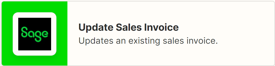 Sage Update Sales Invoice