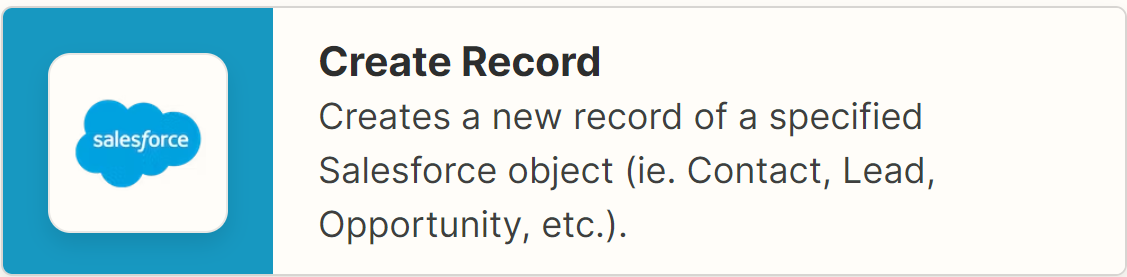 Salesforce Create Record
