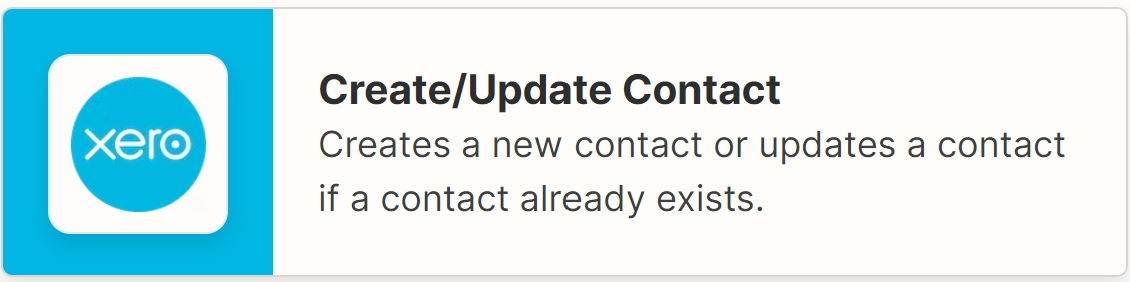 Xero Create Update Contact